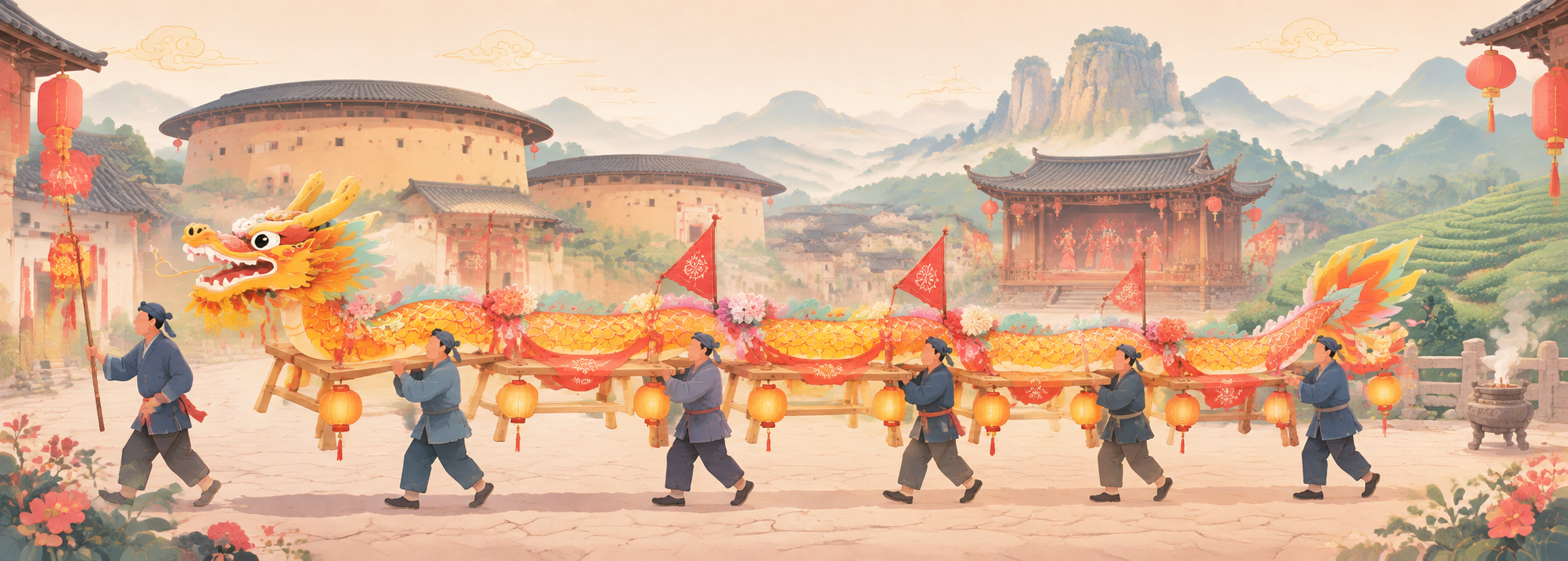 闽北大田板凳龙